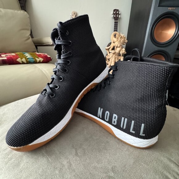 NOBULL Outwork Black-White-Gum High-Top Sneakers - Size 11.5 - Picture 1 of 12